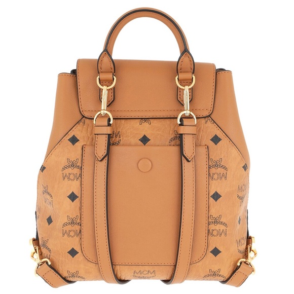 MCM Convertible Backpack/Crossbody Cognac Logo Bag - Picture 5 of 16